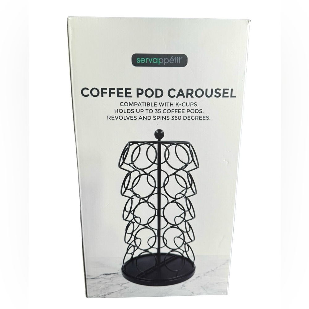 Coffee Pod Carousel Compatible With K Cups Spin 35 Pod holders Black metal
